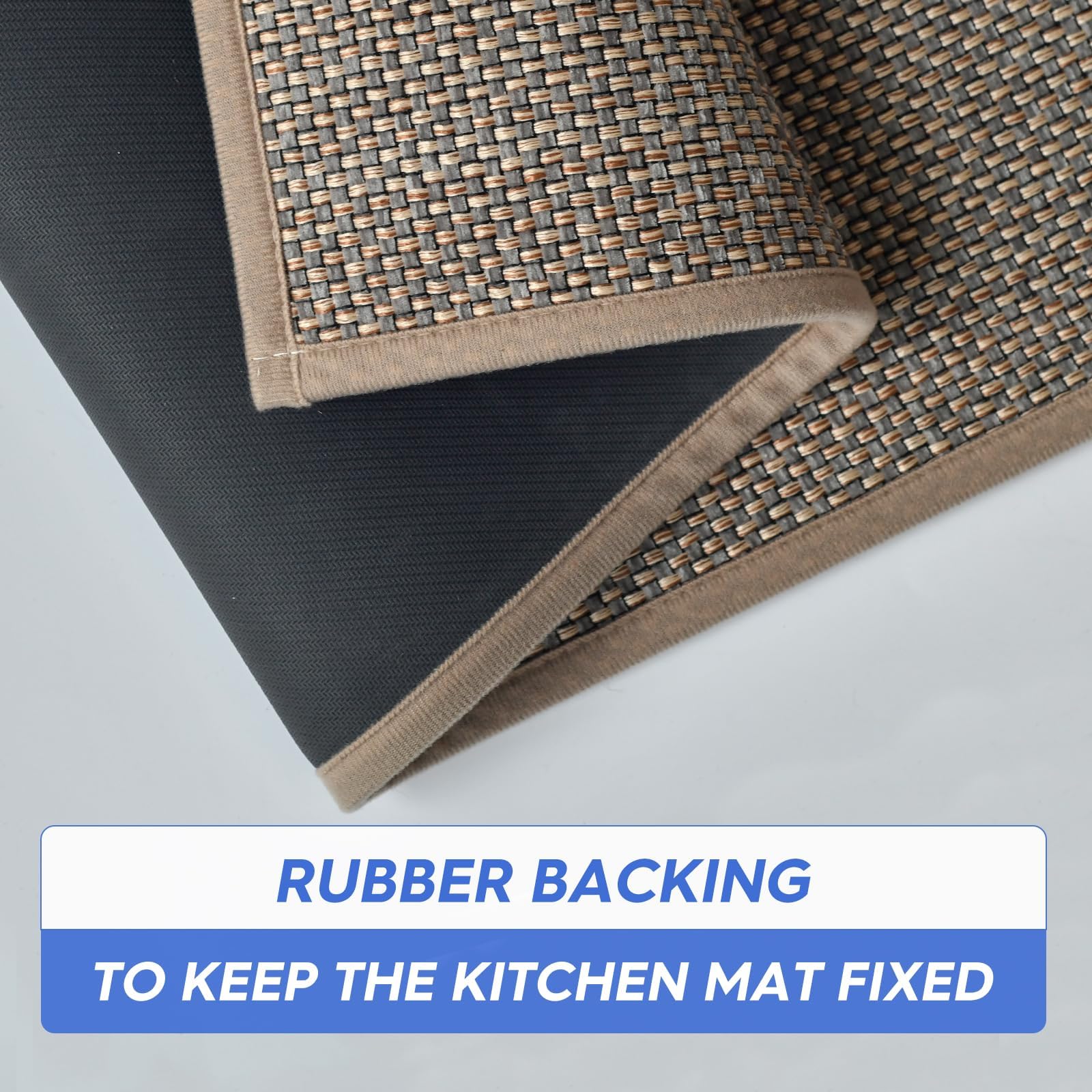 Non-Slip Washable Kitchen Rugs with Rubber Backing - Absorbent 17x29 Inch Doormat for Kitchen, Sink Front & Entryway - Perfect for Spill Protection & Floor Safety