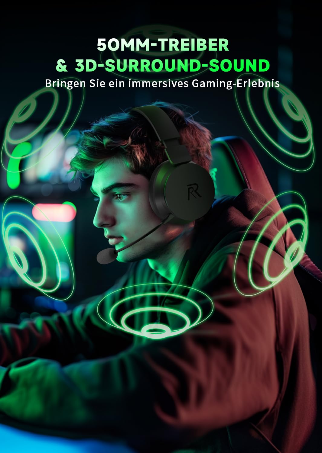 Wireless Gaming Headset for Xbox Series X|S, Xbox One, PS5, PS4, PC - Bluetooth 5.3 Over-Ear Headphones with Noise Cancelling Mic | Perfect for Competitive Gaming, Streaming & Online Chat