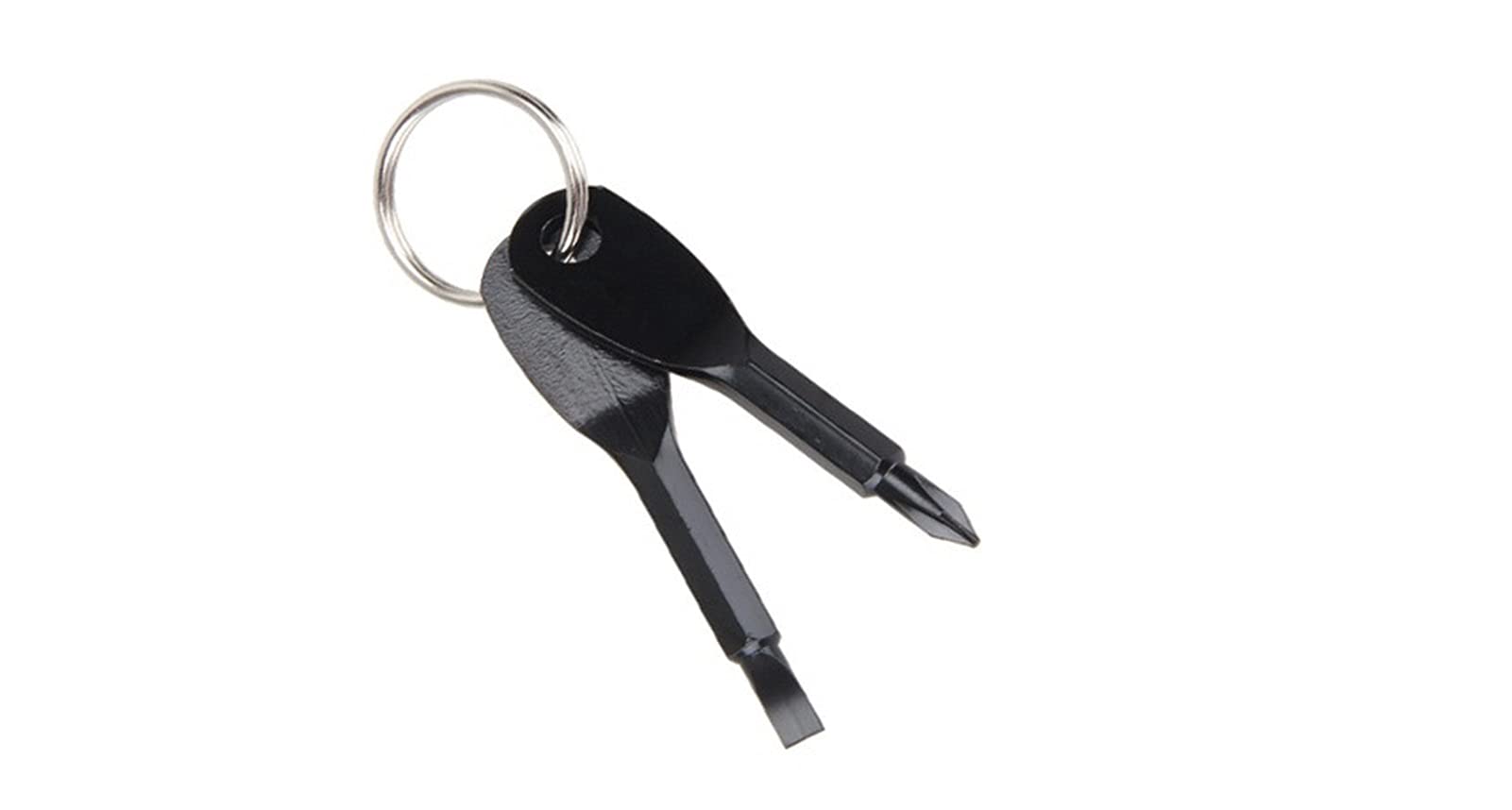 Portable Key Ring Screwdriver - Compact Multi-Tool for Hiking, Camping & Outdoor Repairs | Slotted Screwdriver with Keychain | Perfect for DIY, Emergency Fixes & Everyday Carry (Black)