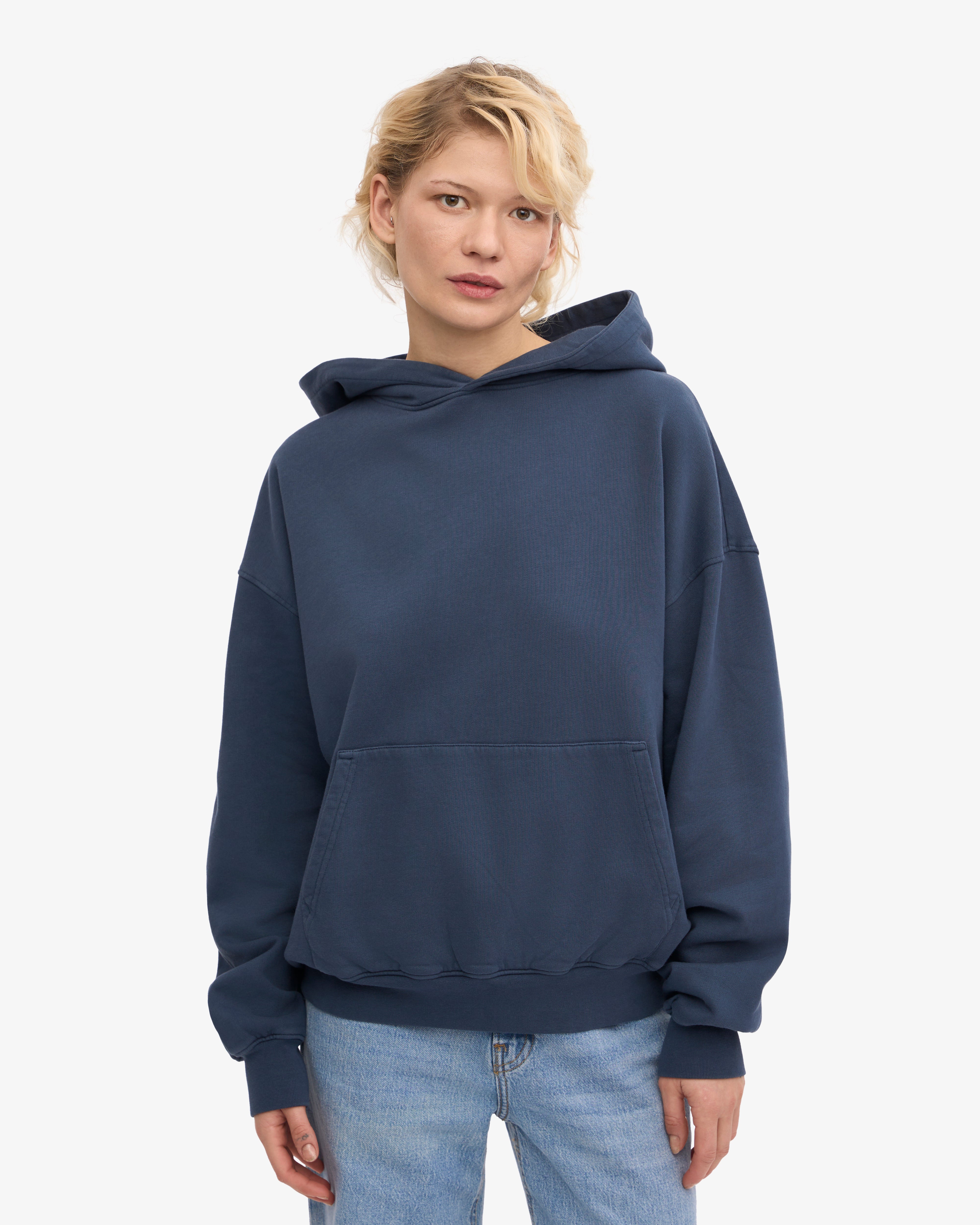 Organic Oversized Hoodie for Women - Soft & Comfortable Petrol Blue Pullover - Perfect for Casual Wear, Loungewear & Outdoor Activities