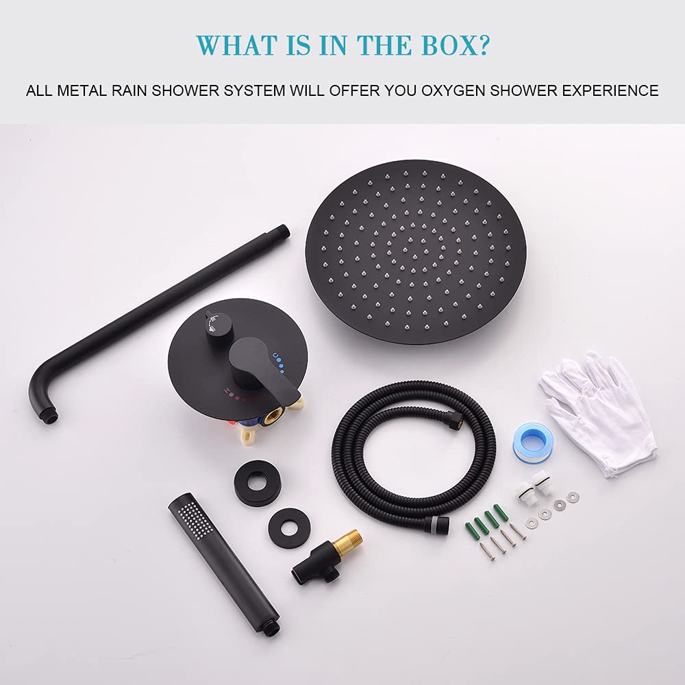 Premium Black Shower System - 12