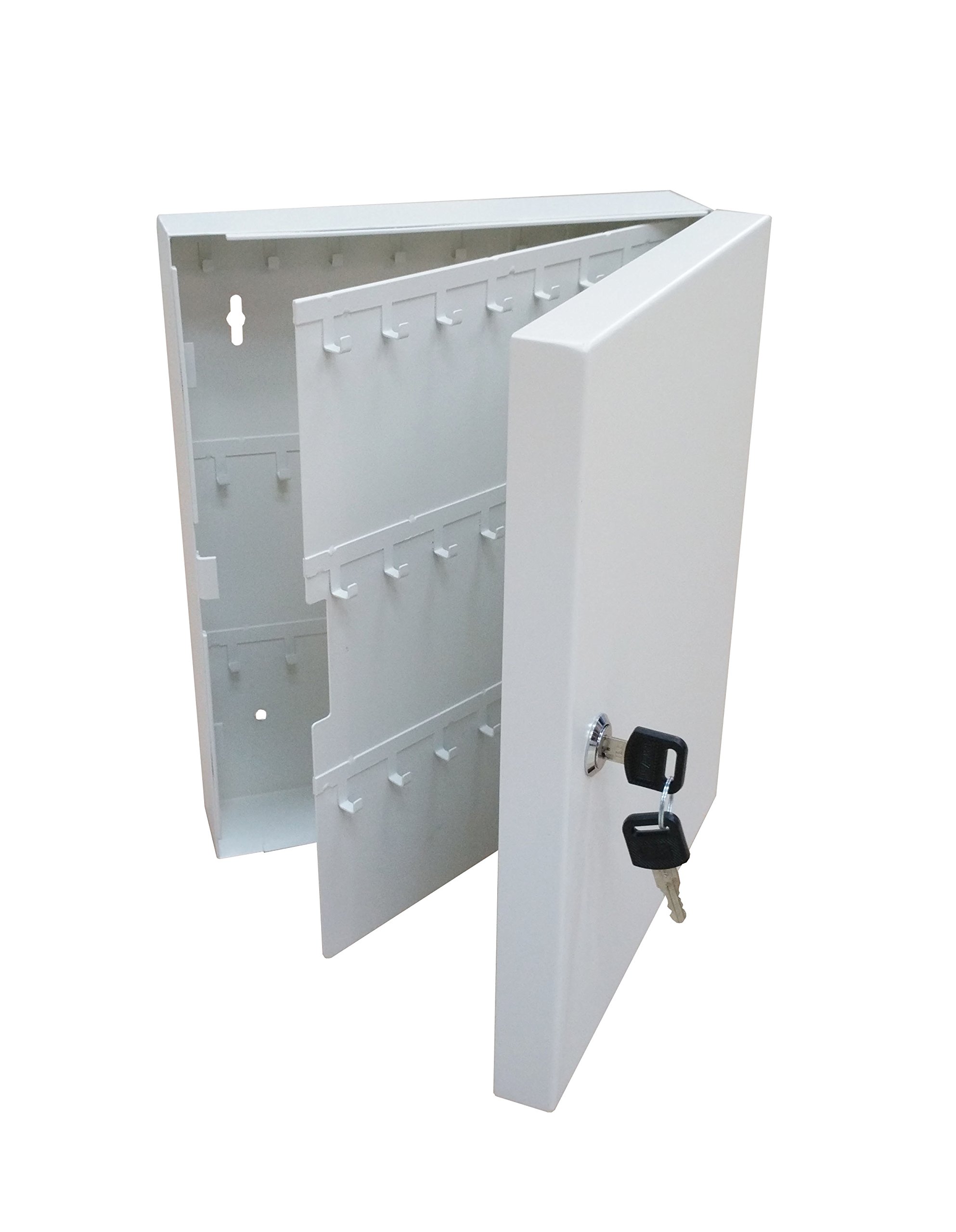 FixtureDisplays Secure Steel Key Storage Cabinet - 90 Key Capacity, Gray Wall-Mounted Lock Box for Garage & Home Organization - Durable Key Organizer with Lock for Security - Perfect for Keys, Tools & Small Items Storage