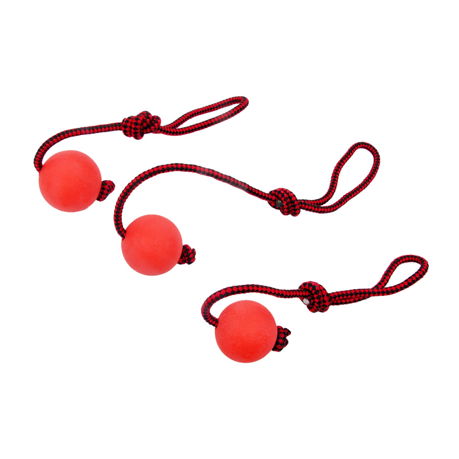 Ultra Durable Rubber Dog Ball with Rope - Small Chew-Proof Toy for Aggressive Chewers - Perfect for Fetch, Training & Outdoor Play