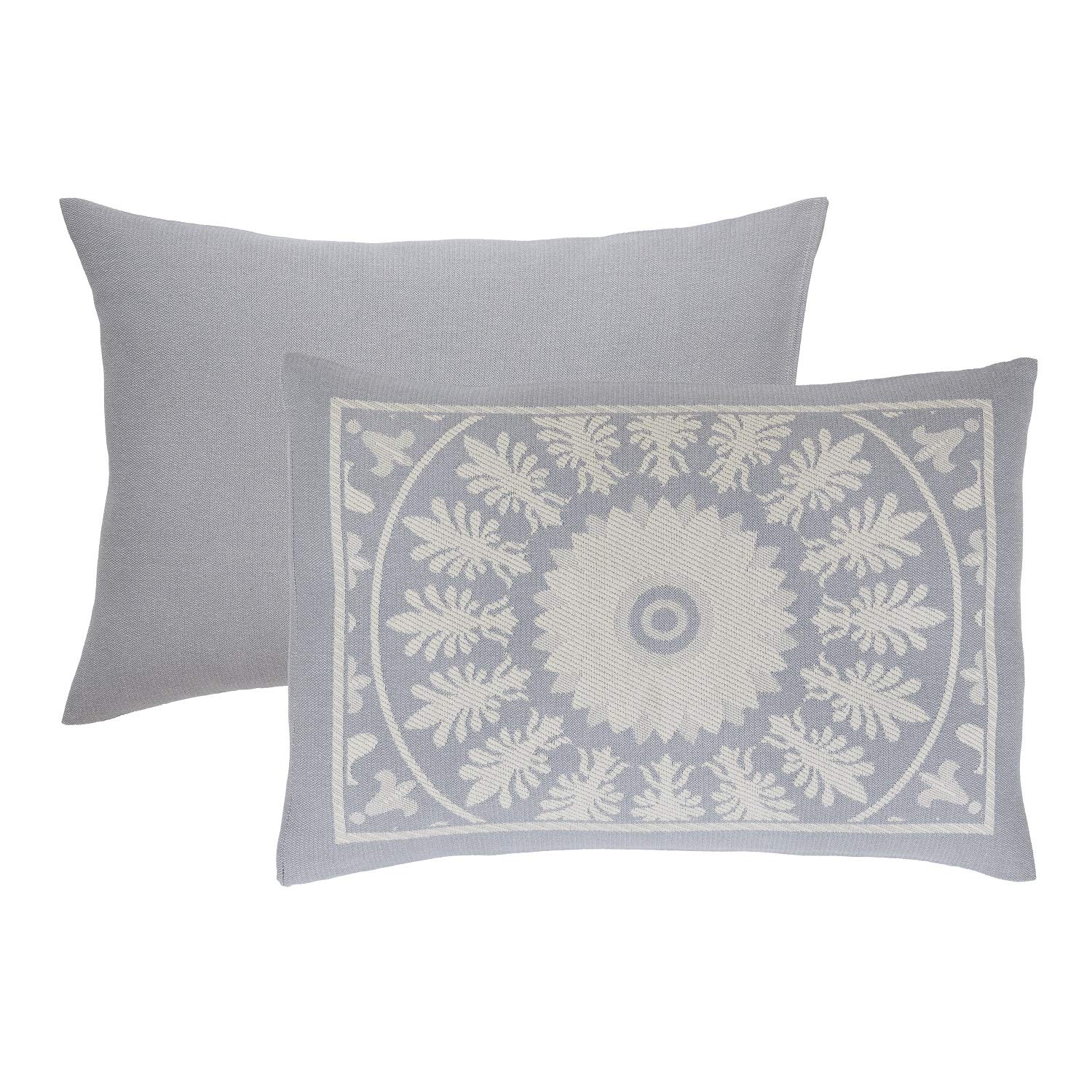 BLUENILEMILLS BNM Cotton Blend Matching Pillow Shams & Lightweight Blanket Set - Classic Medallion Bedspread Full Size in Slate Blue | Perfect for Master Bedroom, Guest Room & Cozy Home Decor