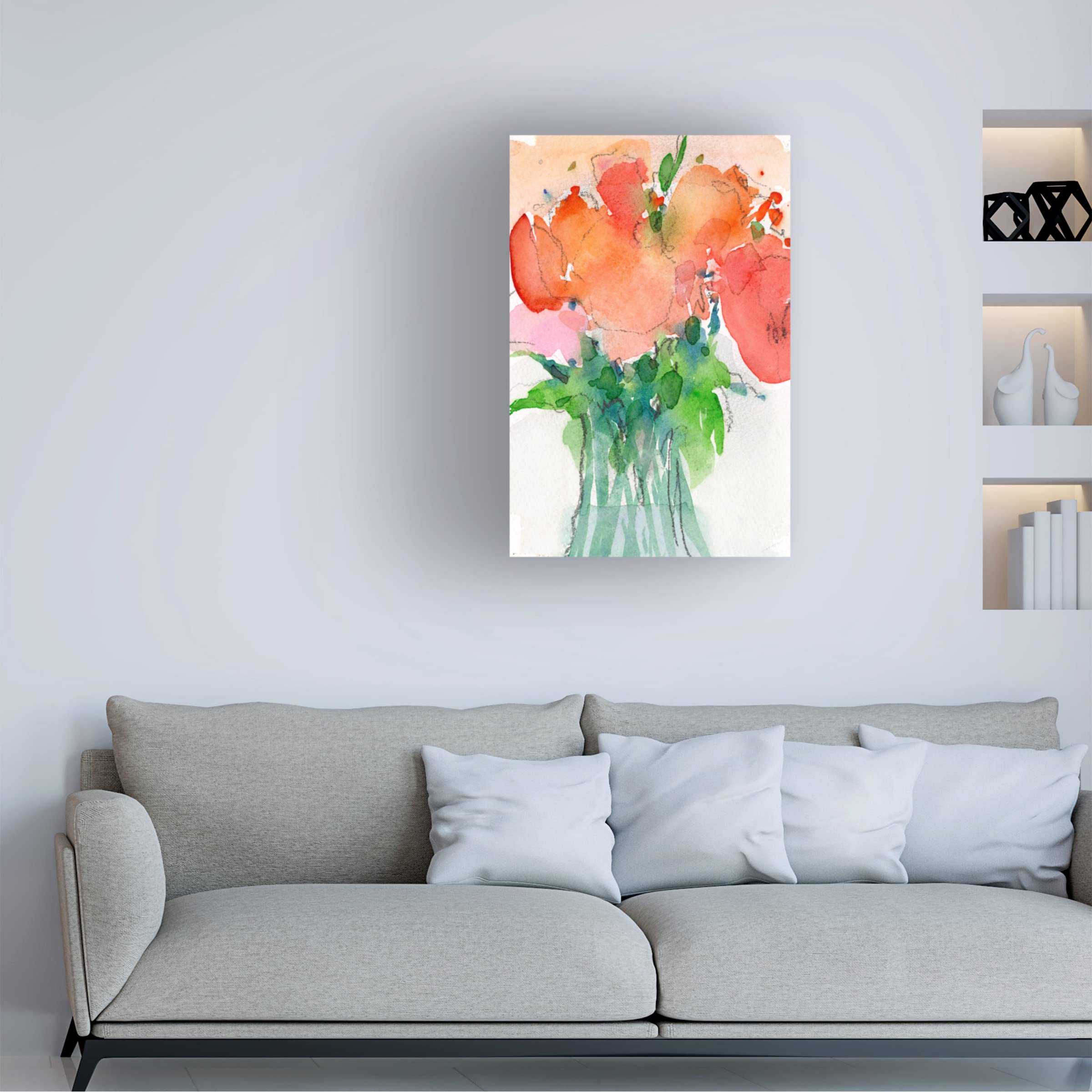 Samuel Dixon 'Cheerful Bouquet II' Floral Canvas Wall Art Print - 16x24 Inches - Vibrant Home Decor for Living Room, Bedroom & Office
