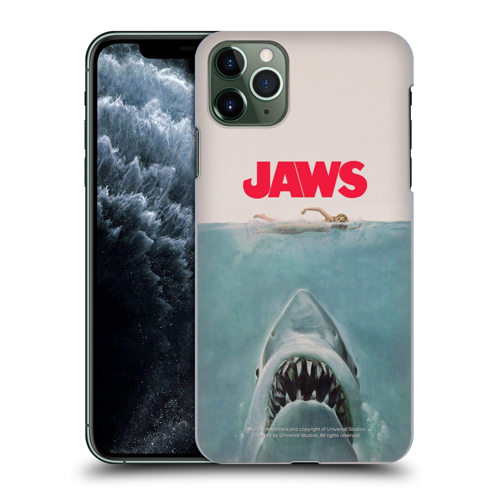 Officially Licensed Jaws Poster Hard Back Case for iPhone 11 Pro Max - Premium Protective Phone Cover with Classic Movie Art - Perfect for Movie Fans, Shark Lovers & iPhone Protection
