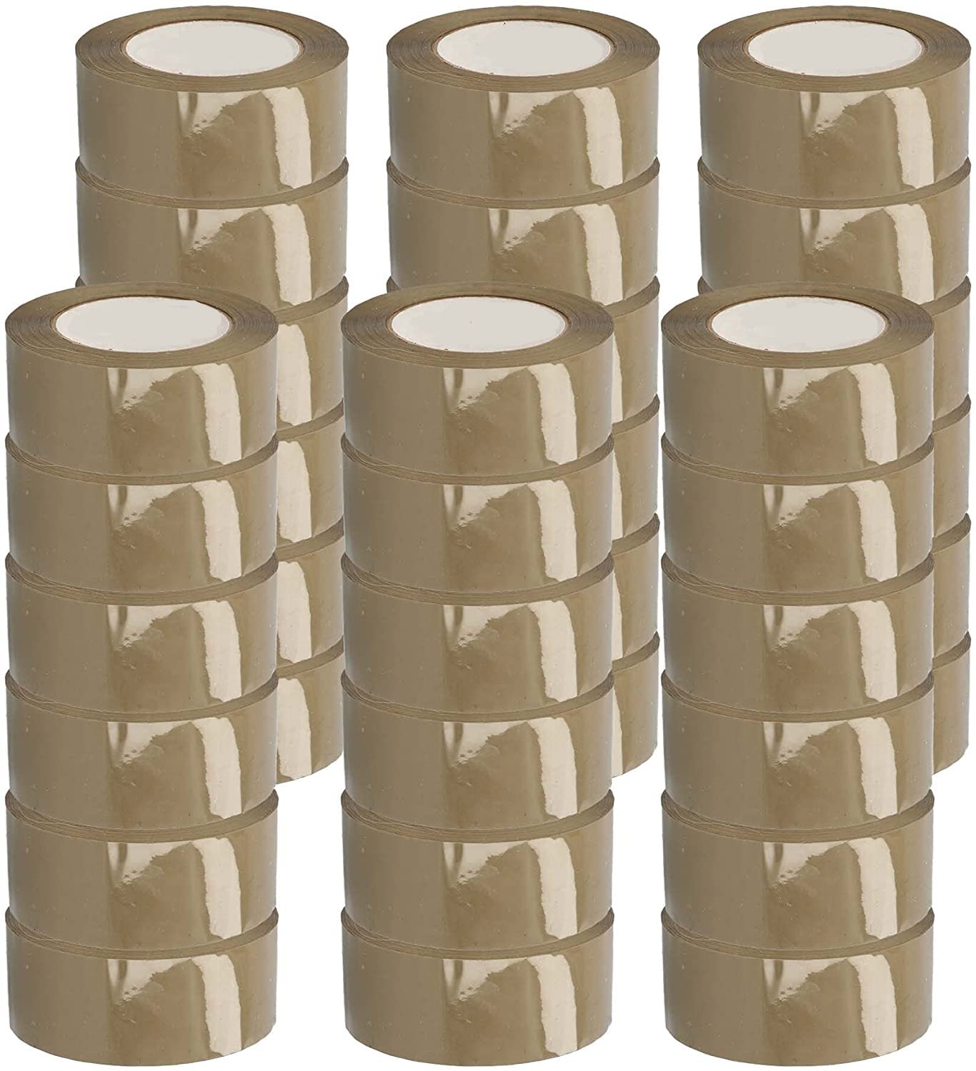 MMBM Heavy Duty PVC Packing Tape - 2 Inch x 55 Yards, 72 Rolls (Tan, 2.1 Mil) - Dispenser Refill for Moving, Storage & Shipping | Secure Box Sealing, Warehouse Packaging & Ecommerce Shipping Supplies