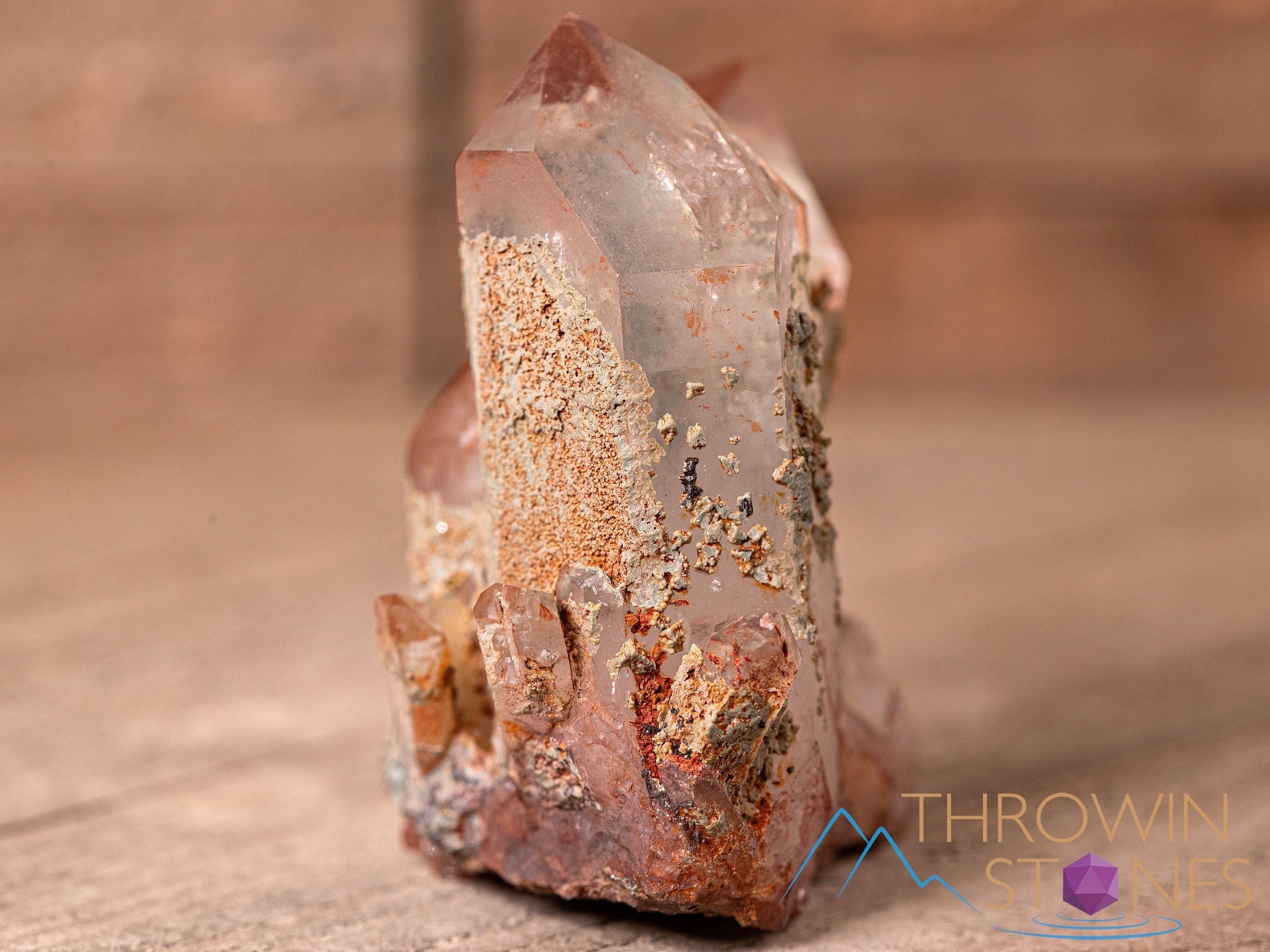 Natural QUARTZ Raw Crystal Cluster with HEMATITE & CHLORITE - Healing Stones for Home Decor, Housewarming Gift, Meditation & Energy Work (40883)