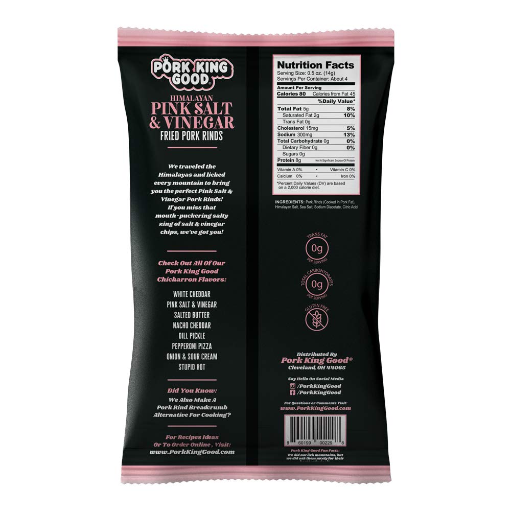 Pork King Good Pork Rinds Variety 6 Pack - Keto Friendly, Low Carb, Gluten Free Chicharrones Snacks - Perfect for Ketogenic Diet, Weight Loss & Healthy Lifestyle