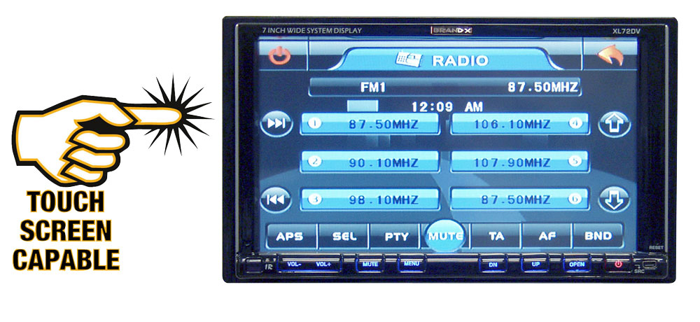 Brand X 7-Inch Double Din In-Dash DVD Monitor with Touchscreen - Perfect for Car Audio & Video Entertainment Systems