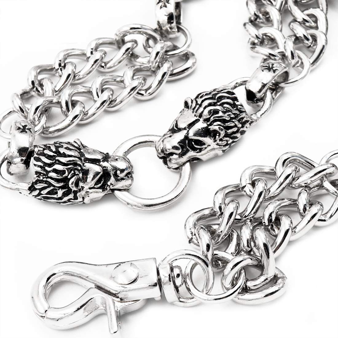 Lions Double Link Wallet Chain for Men - Heavy Duty Trucker & Biker Key Chain, Jean Accessory | Perfect for Motorcycle Riders, Denim Enthusiasts & Everyday Carry