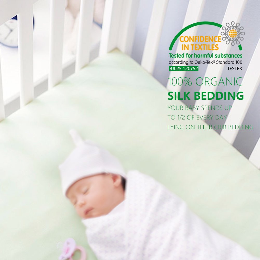 THXSILK 100% Pure Mulberry Silk Duvet Cover - Organic, Ultra Soft & Smooth Crib Bedding, 35