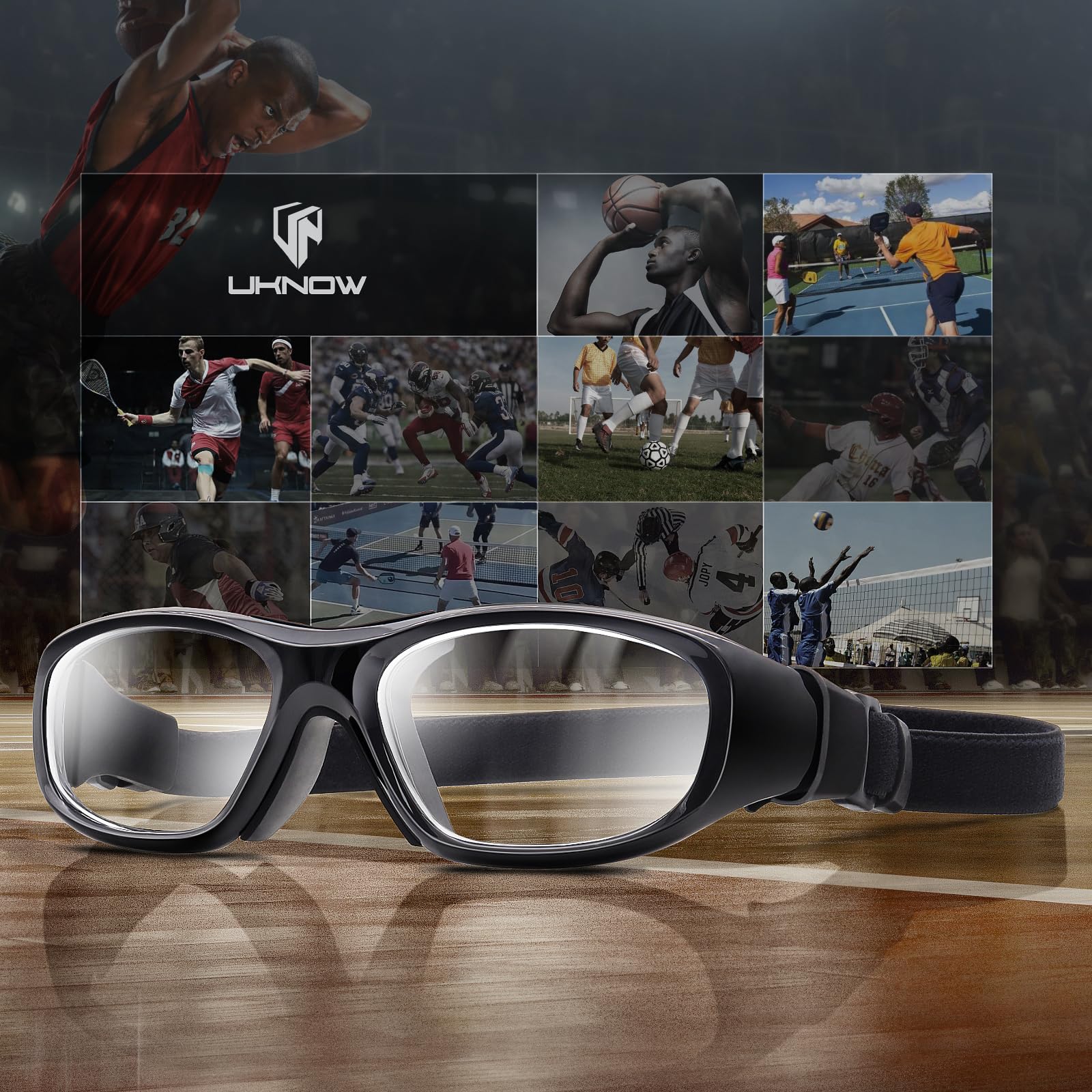 UKNOW Sports Goggles - Anti Fog Protective Eyewear with UV Protection for Basketball, Racquetball, Pickleball - Perfect for Indoor & Outdoor Sports Activities