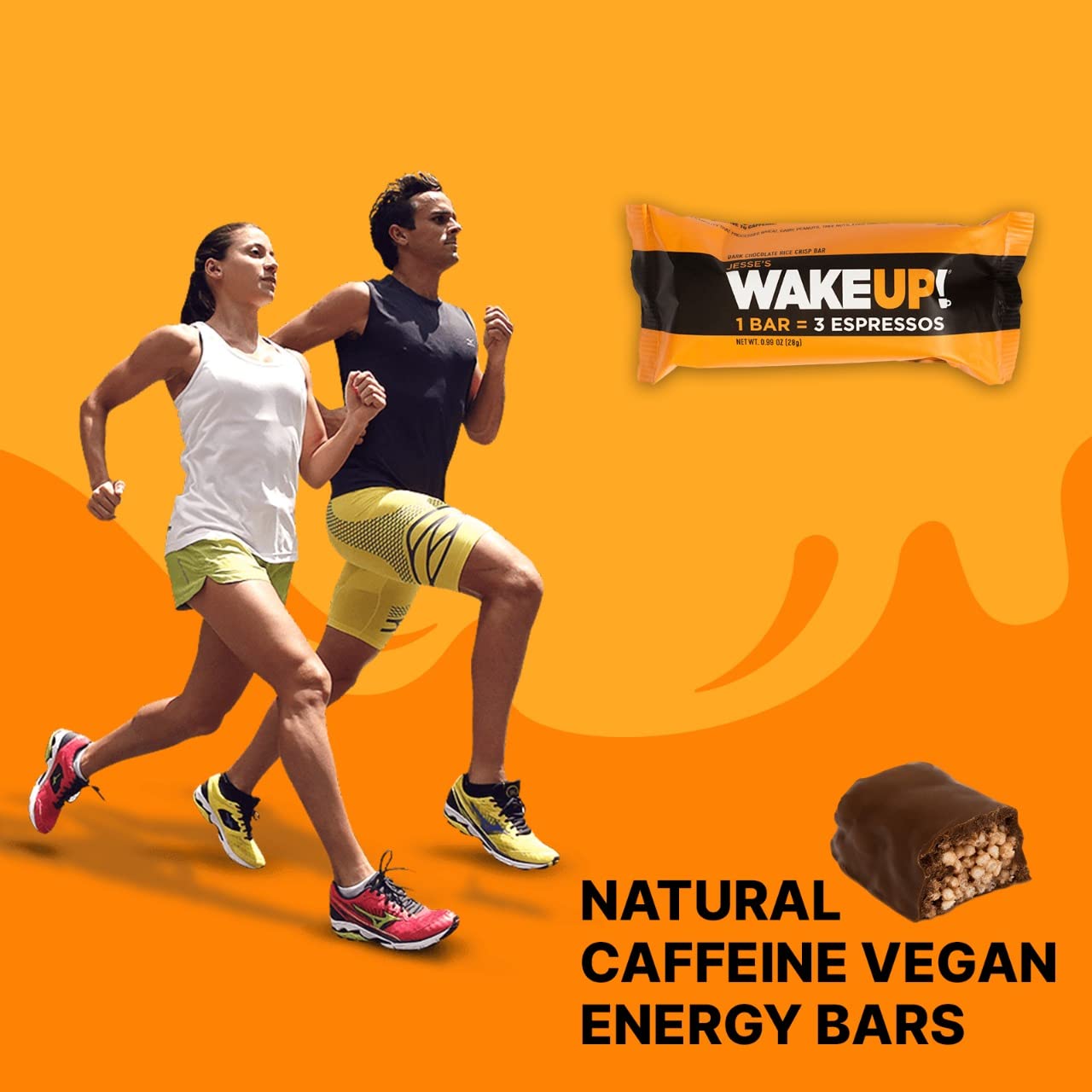 Caffeinated Chocolate Protein Bar - Vegan, Gluten Free, 350mg Caffeine - Energy Boost for Workouts & Focus - 6 Pack