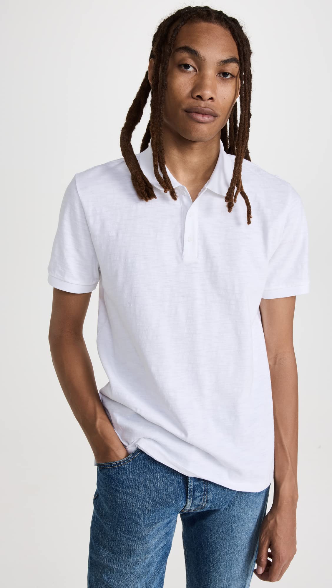 Vince Men's Slub Classic Polo Shirt - Premium Cotton Short Sleeve Casual Top for Business & Weekend Wear