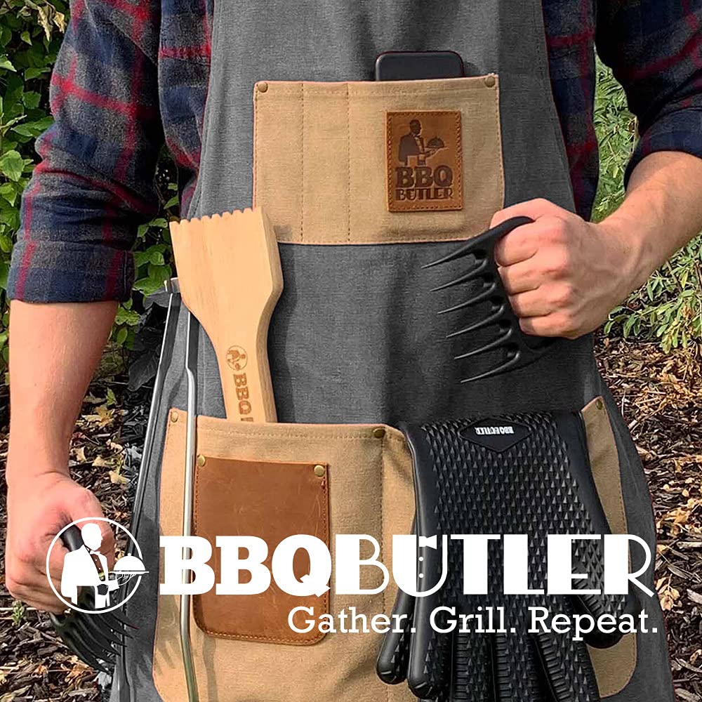 Heavy Duty Adjustable Canvas Grill Apron for BBQ, Smoking & Cooking - XXL Size for Men & Women - Perfect for Outdoor Grilling, Camping & Backyard Parties