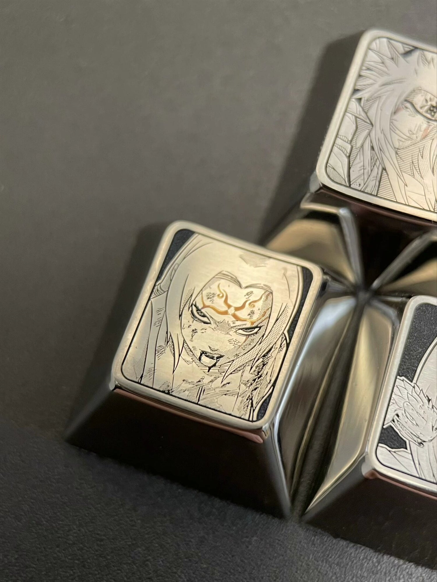 Naruto Sannin Keycaps - Exquisite Titanium Alloy Carved Keycaps for Jiraiya, Tsunade, Orochimaru | Custom Mechanical Keyboard Accessories for Gaming & Anime Fans