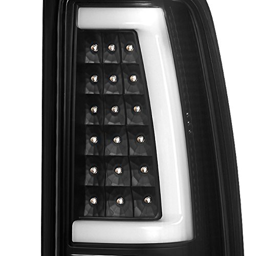 AKKON Black Bezel LED Tube Tail Brake Lights for 1999-2006 GMC Sierra & 1999-2002 Chevy Silverado Pickup Trucks - Waterproof & Durable Replacement Lamps for Night Driving & Enhanced Safety