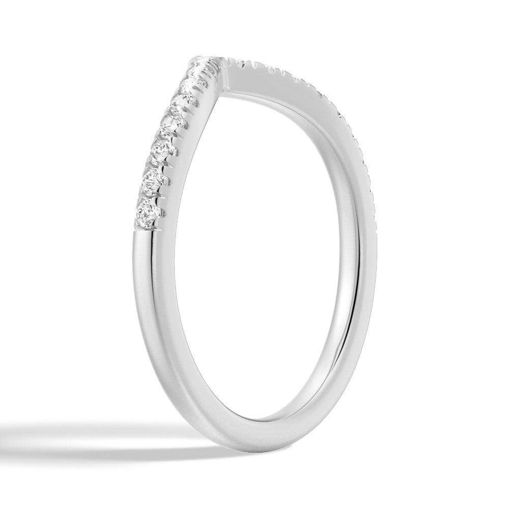 Exquisite Curved V Moissanite Wedding Band for Women - Elegant & Durable Engagement Ring - Perfect for Bridal, Anniversary & Special Occasions