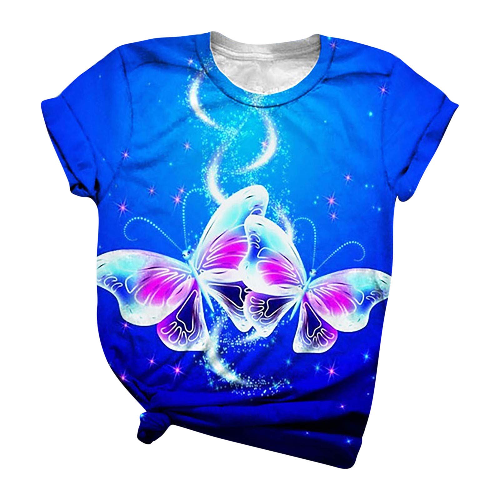 Women's Loose Fit V-Neck Summer T-Shirts - Casual Comfortable Short Sleeve Blouse for Everyday Wear, Beach Outings & Vacation Essentials