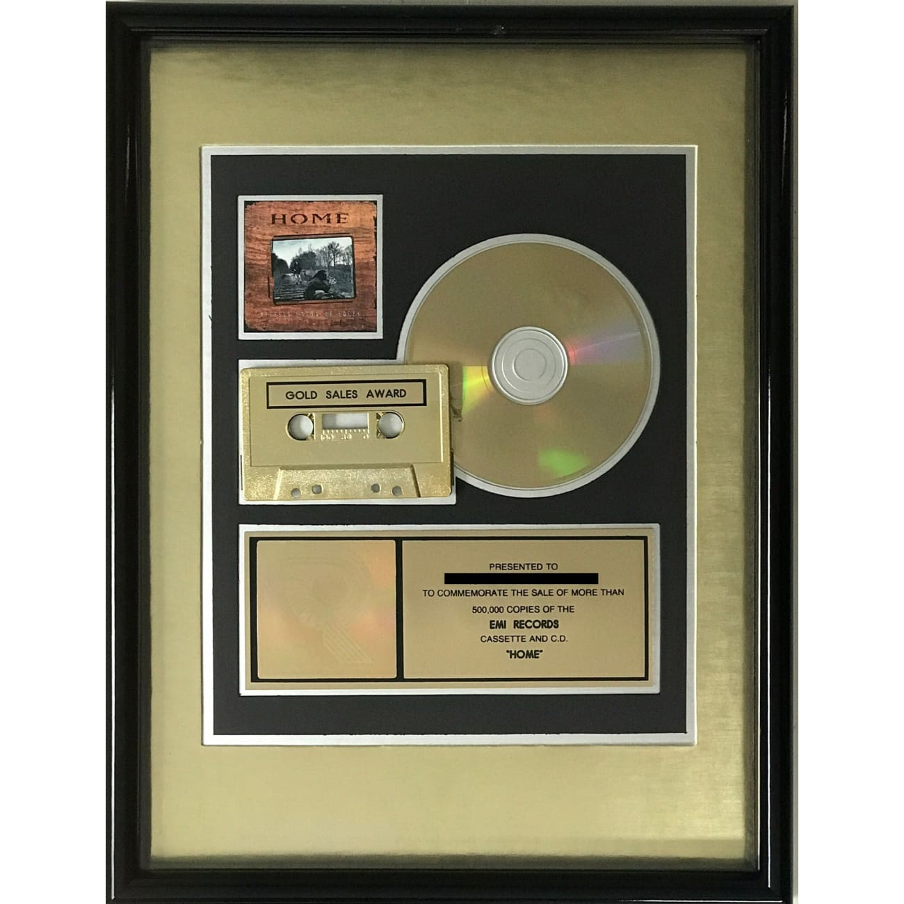 Blessid Union Of Souls Home RIAA Gold Album Award - Certified Music Collectible for Display & Memorabilia - Perfect for Music Fans, Collectors & Home Decor