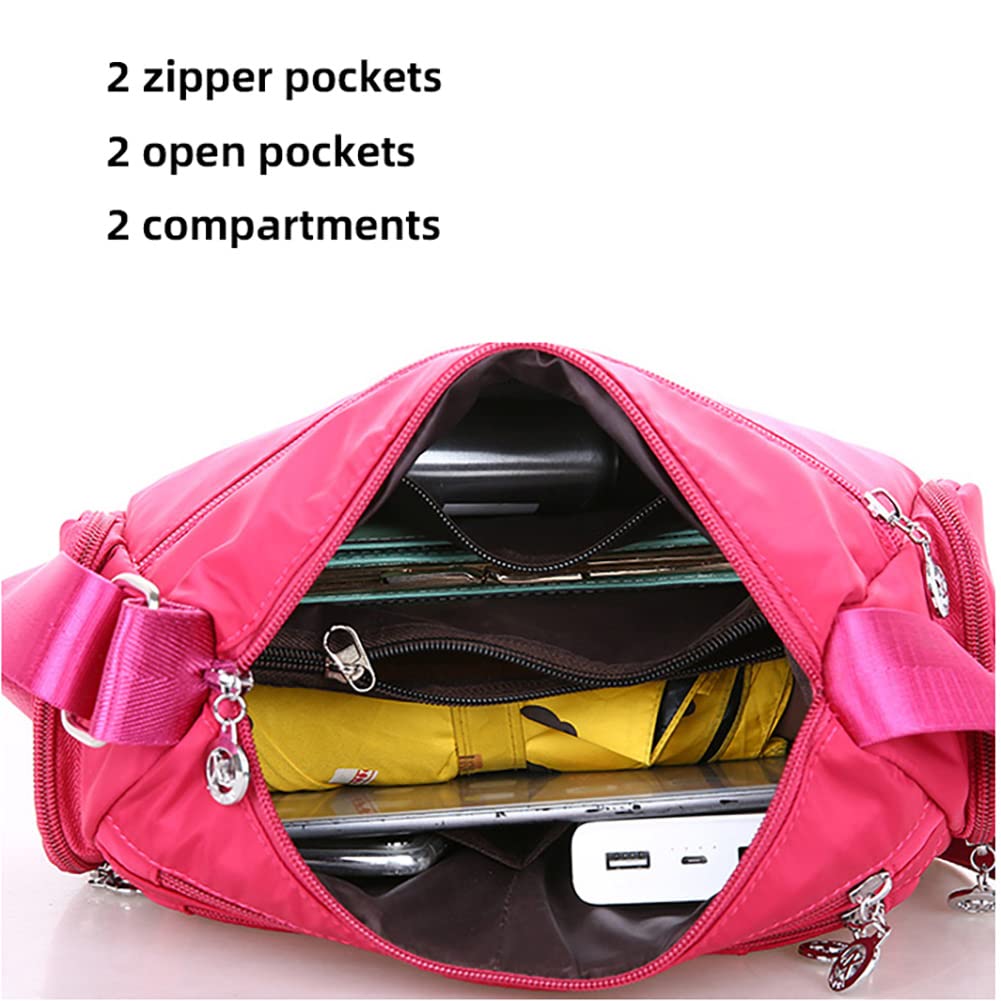 Mudono Women's Crossbody Bag - Nylon Shoulder Purse with Large Capacity | Lightweight Travel Messenger Satchel for Everyday Use, Commuting & Vacation