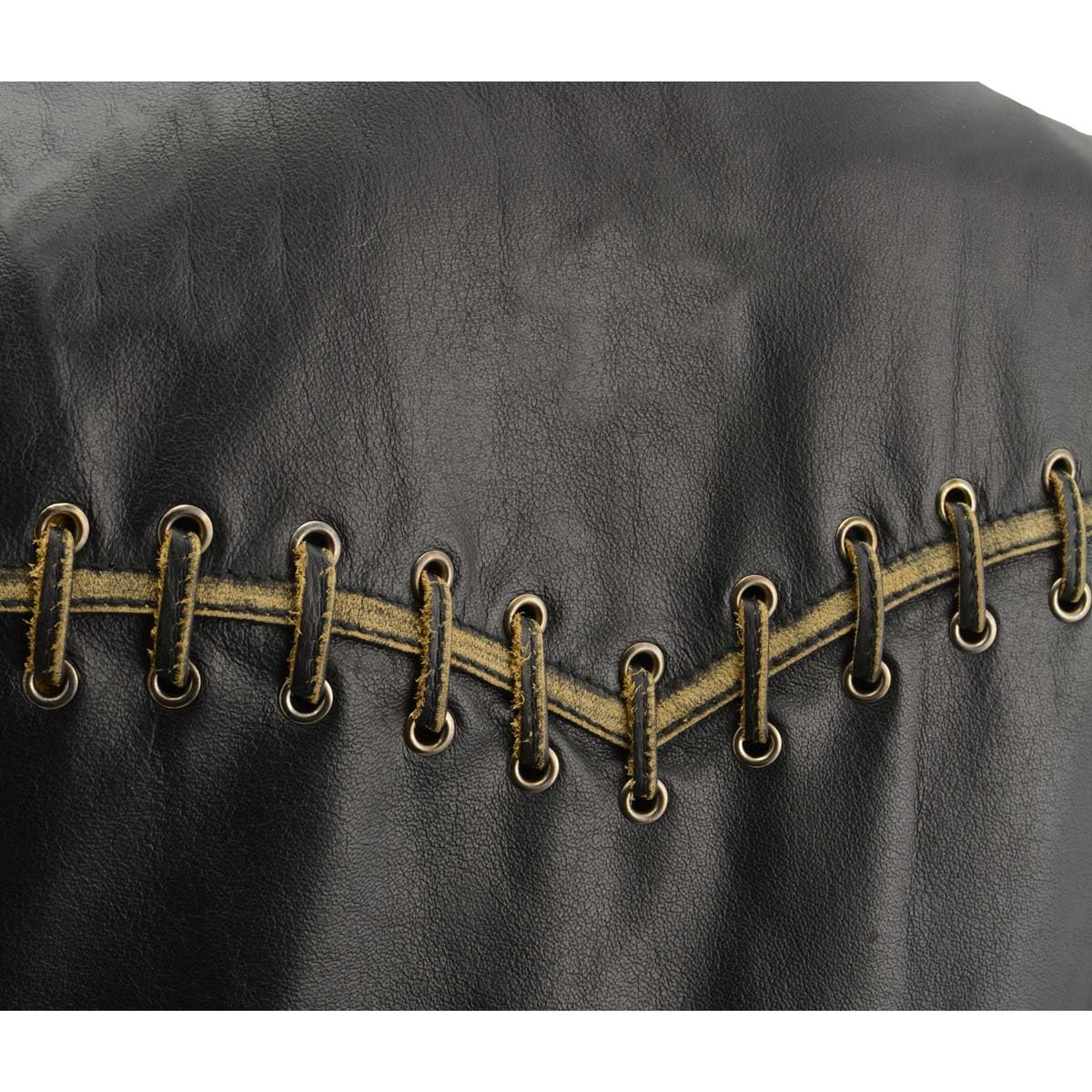 Milwaukee Leather MLL4527 Women's Distressed Brown Motorcycle Vest with Stretch Side Panels & Lacing Detail - Size 2XL - Perfect for Riding & Biker Fashion