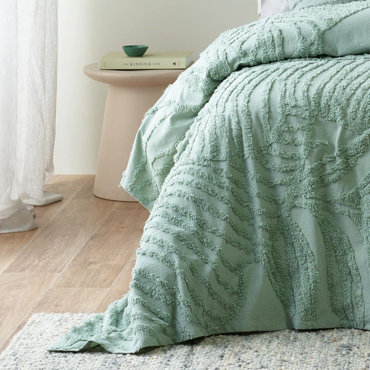 Foliage Sage Bedspread by Bianca - Soft & Stylish Queen Size Duvet Cover Set for Bedroom Decor | Perfect for Boho, Farmhouse & Modern Home Aesthetics