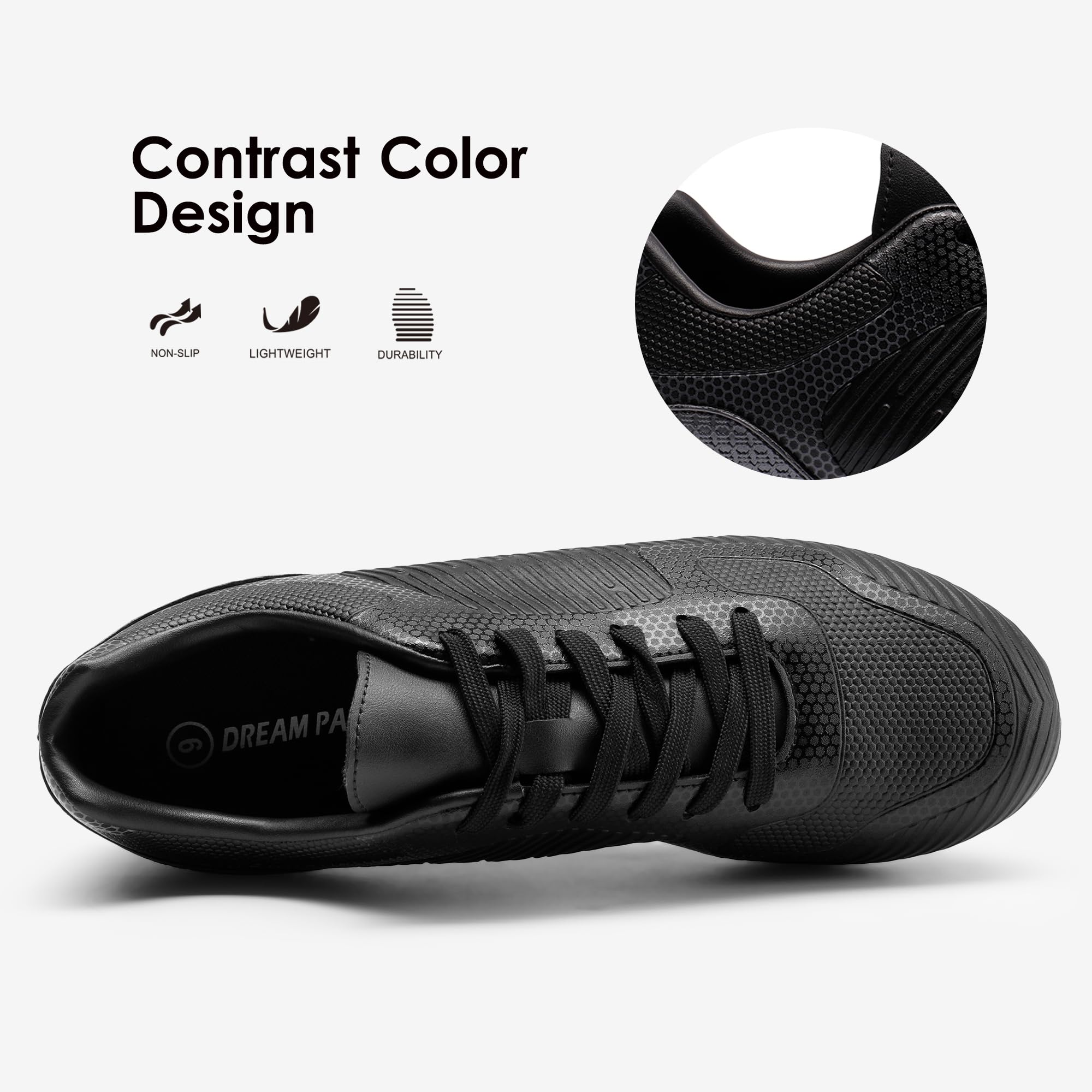DREAM PAIRS Men's Firm Ground Soccer Cleats - Lightweight Football Shoes for Outdoor Turf & Grass - Perfect for Training, Matches & Casual Play