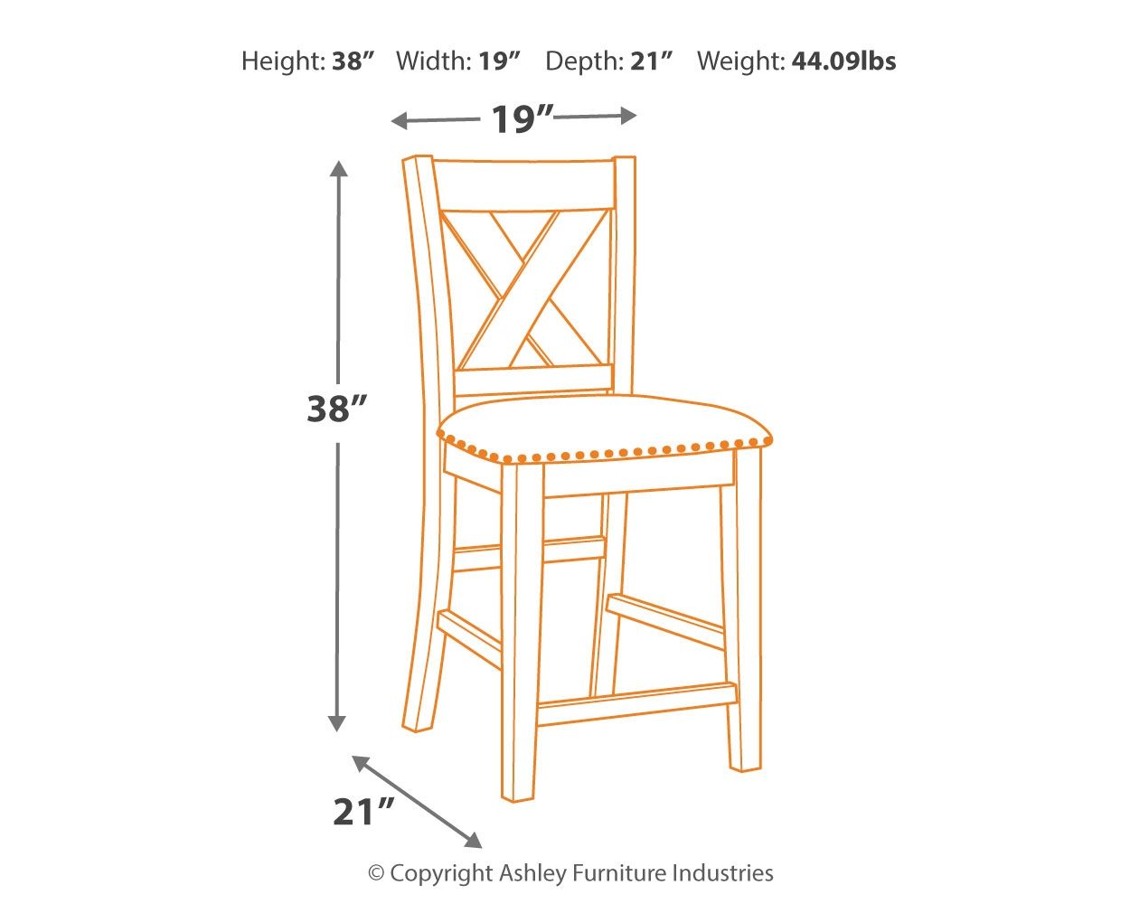 Caitbrook Gray Upholstered Barstool Set of 2 - Modern Kitchen Island Stools for Dining & Home Bar - Comfortable Counter Height Seating for Breakfast Nook & Entertainment Areas