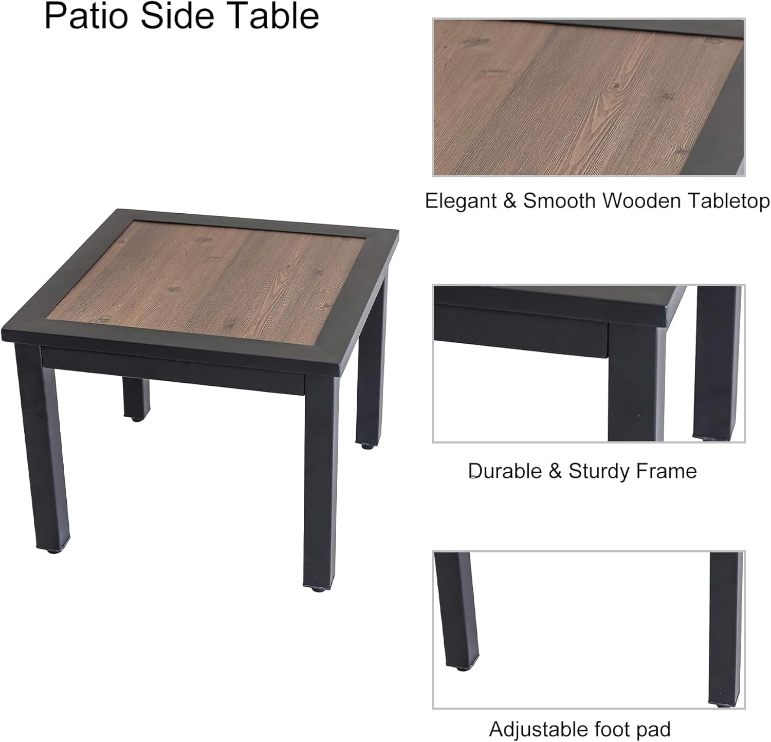LOKATSE HOME 3-Piece Patio Bistro Set - Steel Outdoor Dining Set with Cushioned Chairs & Side Coffee Table - Beige Conversation Furniture for Garden, Balcony, Backyard & Poolside Relaxation