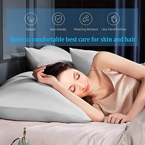 2Pcs Premium Magic Pillowcase Set - Standard Size Light Grey Bed Pillow Covers | Soft, Supportive & Breathable Bedding | Perfect for Side Sleepers, Neck Pain Relief & Hot Sleepers