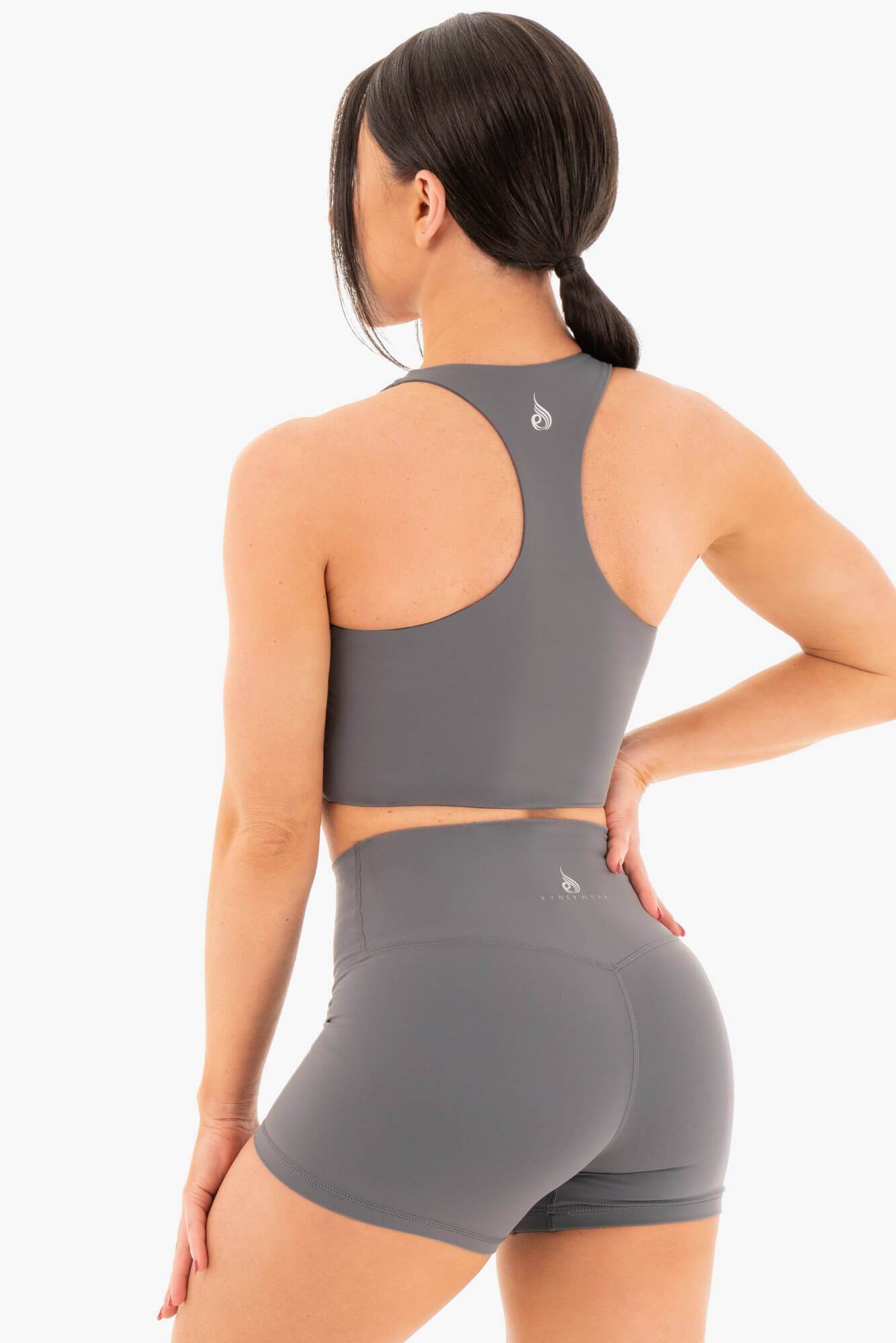 NKD Sports Bra for Women - High Support Workout Bra in Charcoal | Perfect for Yoga, Running & Gym
