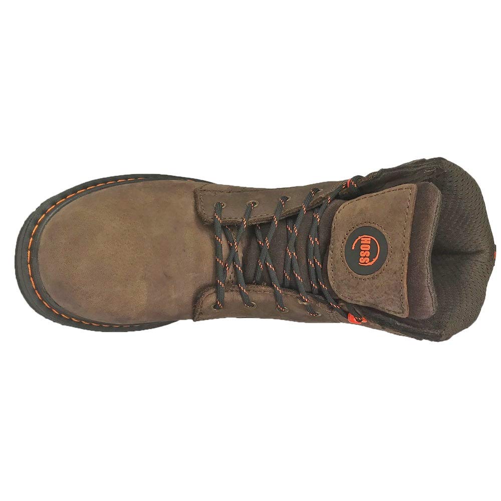 Hoss Men's Carson 6 Inch Soft Toe Work Boots - Durable Safety Shoes for Construction, Warehouse & Outdoor Work - Comfortable Steel Toe Work Boots for Men