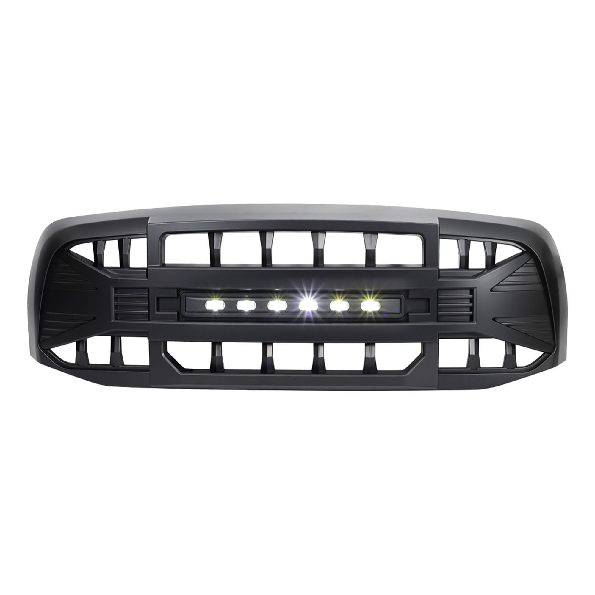 AMERICAN MODIFIED Armor Grille with LED Off-Road Lights for 2006-2008 Dodge Ram 1500 & 2006-2009 Ram 2500/3500 - Matte Black Truck Grille | Heavy Duty Protection & Style for Off-Roading, Truck Shows & Daily Driving