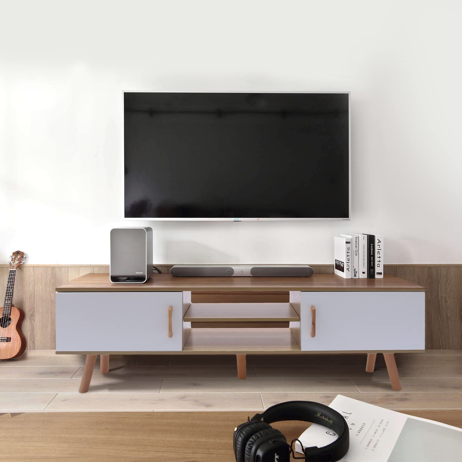 Vintage Mid-Century TV Stand Entertainment Center - 47.2