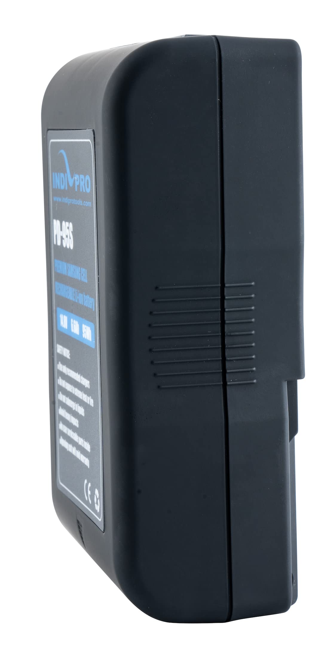 IndiPRO Compact Series 95Wh 14.8V V-Mount Lithium-Ion Battery - 10A Continuous Output with D-Tap - 4-LED Power Indicator - Professional Power Solution for Sony, Canon, Blackmagic Cameras & LED Lights - Perfect for Film Production, Live Streaming & Photography
