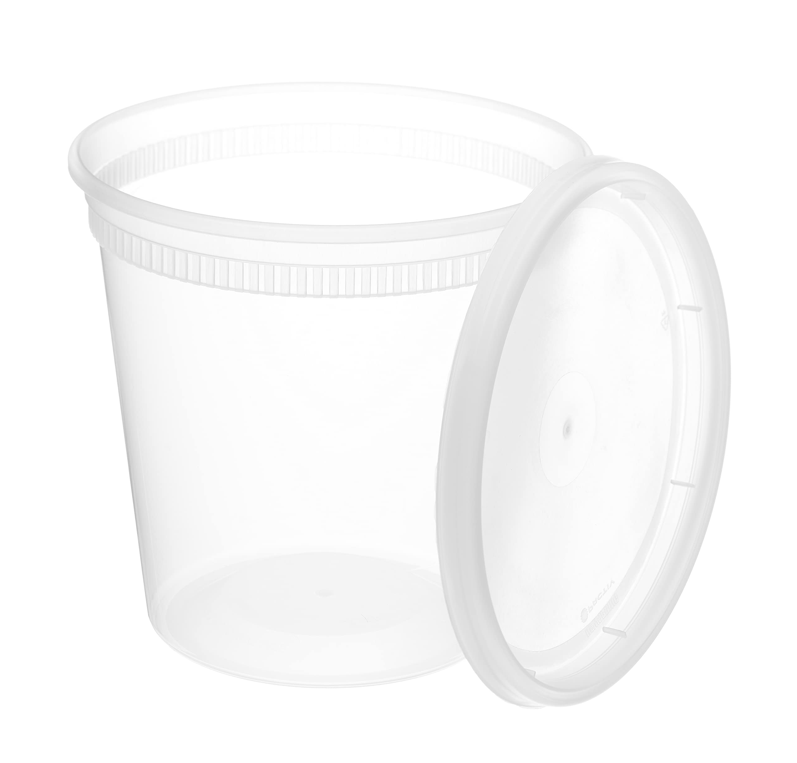 Premium Heavy Duty Food Storage Containers with Lids - Leakproof & Airtight Deli Containers for Soup, Meal Prep, Takeout - Stackable, Microwavable, Dishwasher & Freezer Safe, BPA Free (16-Pack, Round, 48 oz) - Perfect for Home Kitchen, Restaurant, Catering & Food Preservation