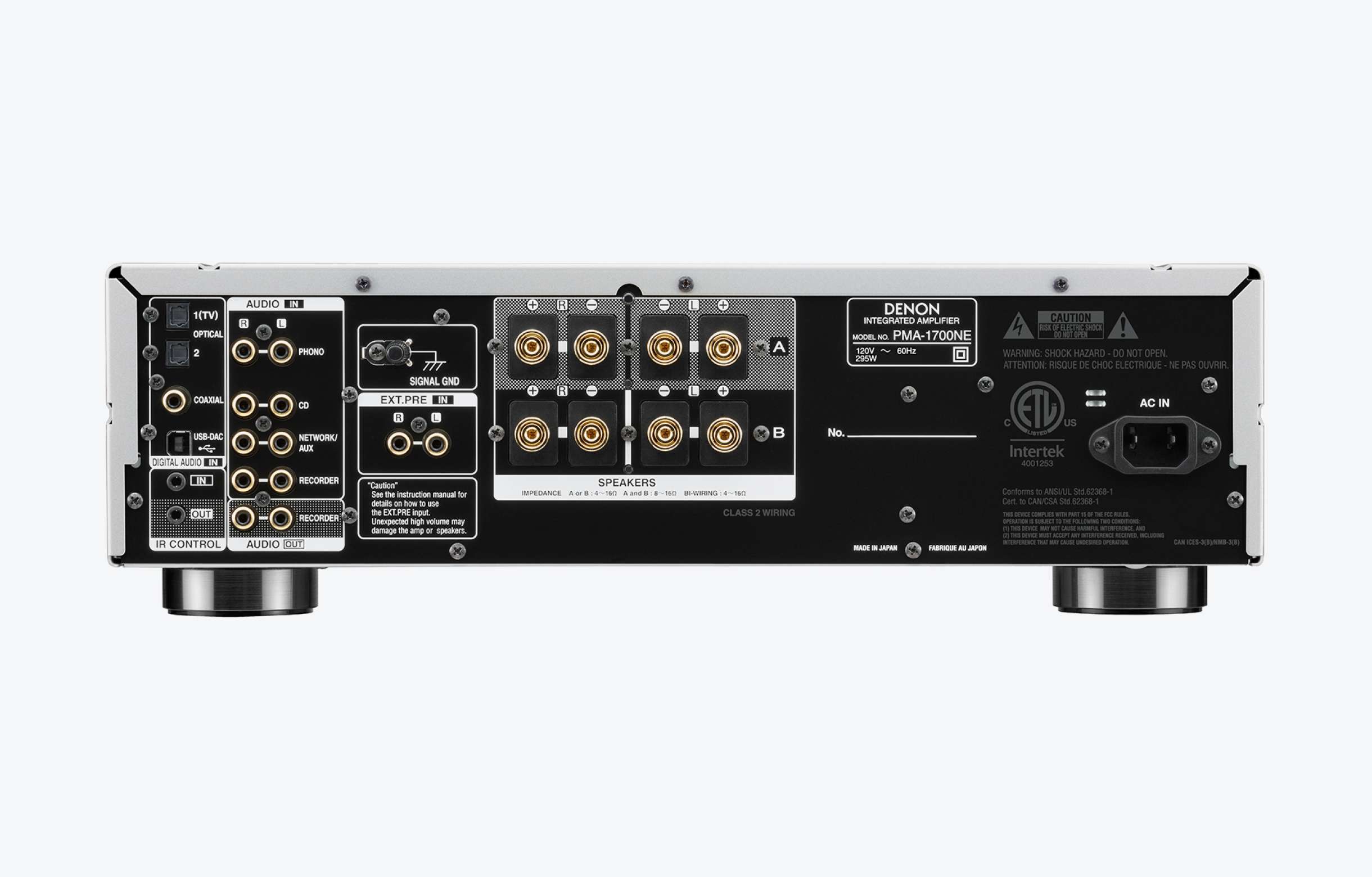 Denon PMA 1700NE Integrated Stereo Amplifier - HiFi Audio System for Home Theater & Music Listening (Open Box)