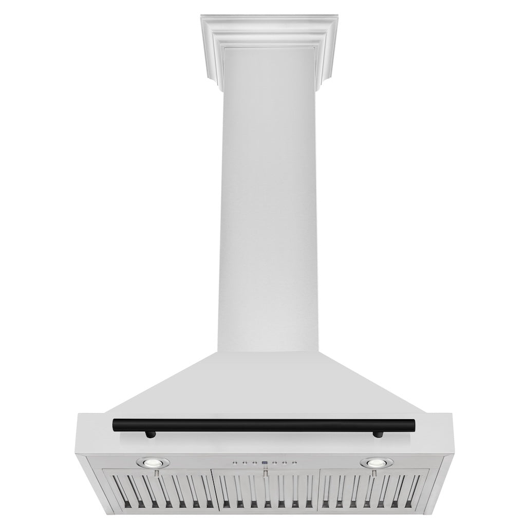 ZLINE KB4STZ MB Autograph Edition Convertible Range Hood - Stainless Steel with Matte Black Accents | Professional Kitchen Ventilation for Modern Homes | Perfect for Gas Stoves, Cooking Areas & Open Concept Kitchens