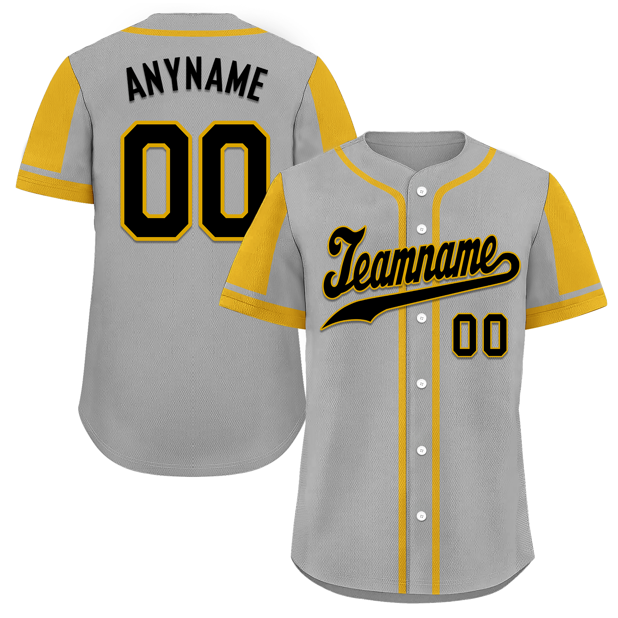 Custom Gray & Yellow Raglan Sleeves Personalized Baseball Jersey - Authentic Team Uniform for Men & Women - Perfect for Baseball Games, Sports Events & Fan Apparel (BSBJ01 D017188)