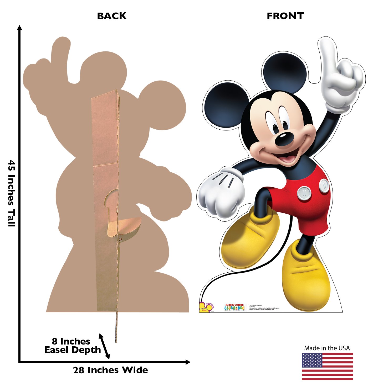 Disney Mickey Mouse Clubhouse Life-Size Cardboard Cutout Standee - Perfect for Birthday Parties, Home Decor, and Disney Fan Collections