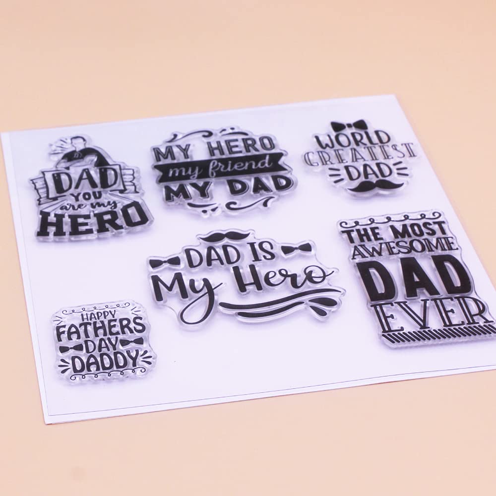 Alinacutle DAD You're My Hero Clear Craft Stamps - Father's Day DIY Scrapbooking, Card Making & Paper Art Supplies - Perfect for Greeting Cards, Journals & Gift Wrapping