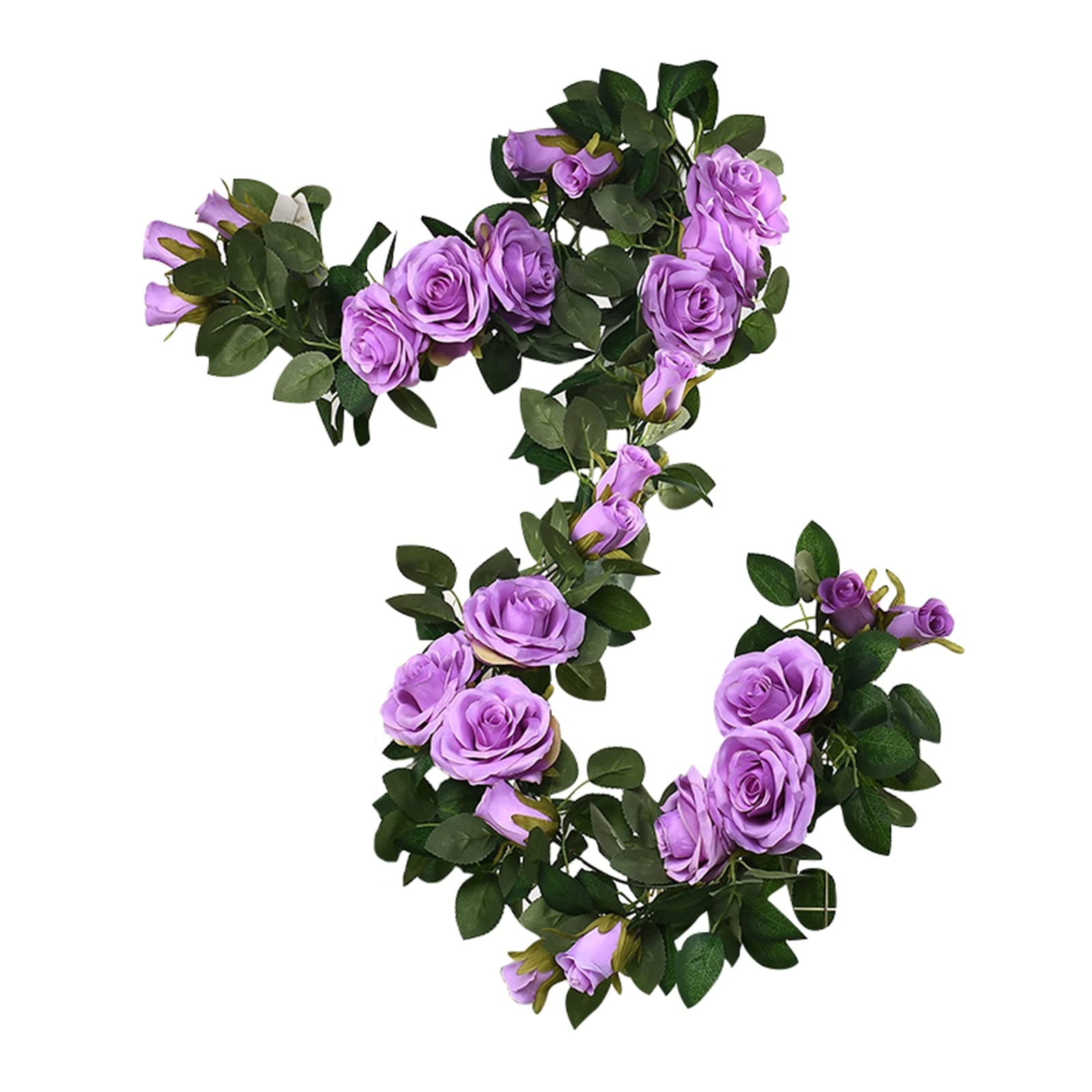 3 Pack 7.8ft Artificial Rose Flower Garland - Fake Purple Rose Vine for Wedding Decor, Party Backdrop, Garden Wall Hanging, Home & Outdoor Decoration (Style 1)