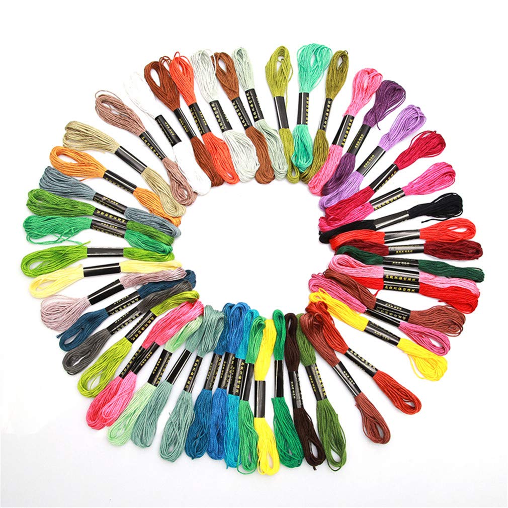 Timetries 50-Skein Colorful Embroidery Floss Set - Premium Cross Stitch Threads for Friendship Bracelets, DIY Crafts & Needlework Projects - Perfect for Scrapbooking, Sewing & Handmade Jewelry Making
