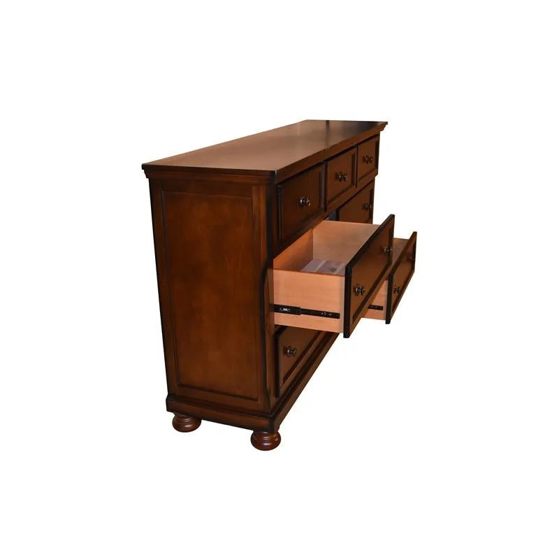 Baltimore Collection Dresser with Mirror - Elegant Bedroom Dresser with 6 Drawers & Full-Length Mirror - Perfect for Master Bedroom, Guest Room, or Apartment Decor