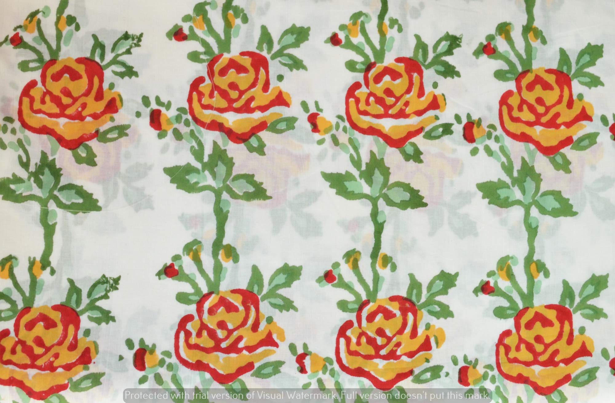 Authentic Jaipur Printed Cotton Fabric by the Yard - Premium Indian Cotton for Summer Dresses, Kurtis, Scarves, Cushion Covers & Sofa Upholstery (50 Yards) - Perfect for Boho Fashion, Home Decor & DIY Sewing Projects
