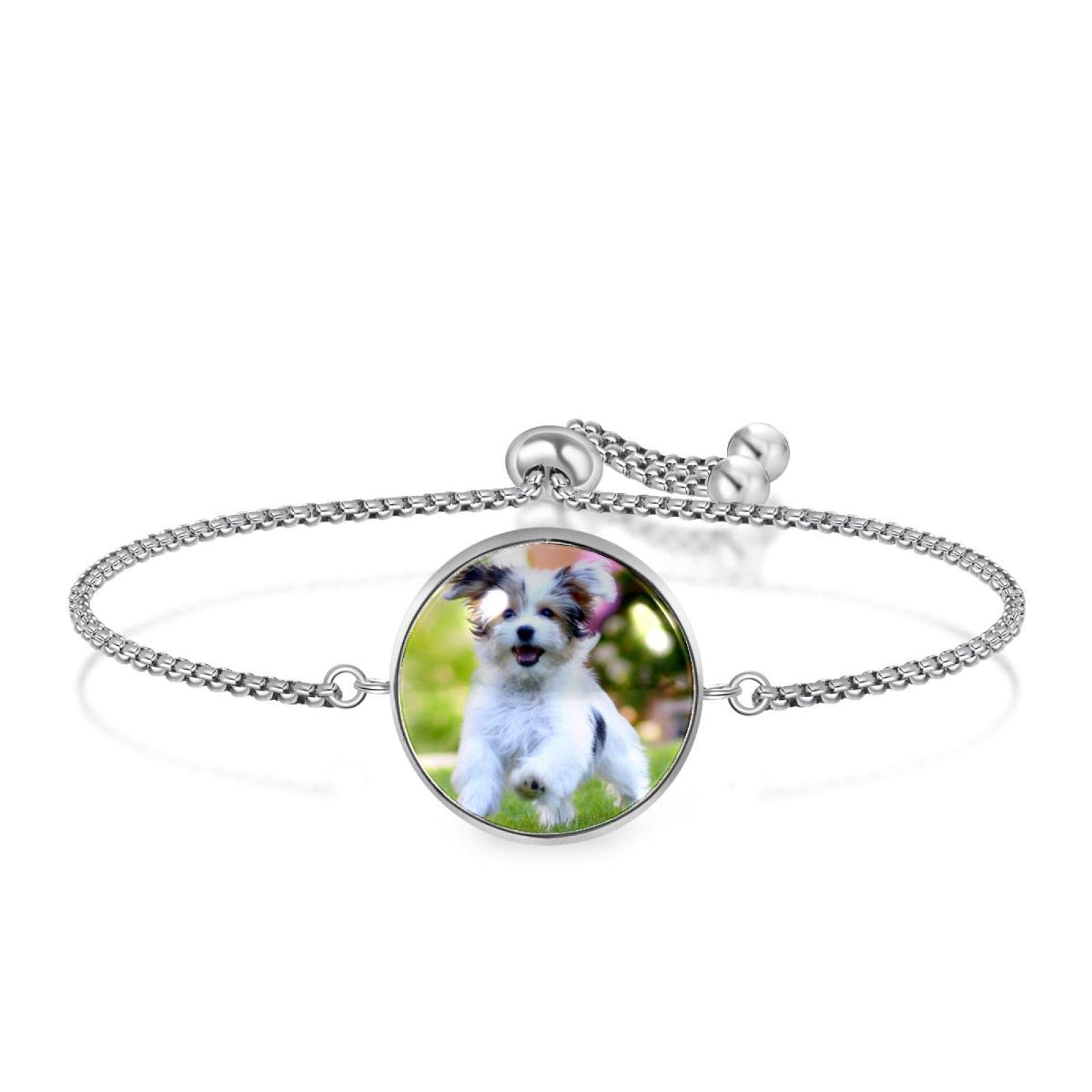 Cute Chihuahua Dog Expandable Bangle Bracelet for Women - Adjustable Pet Lover Jewelry, Christmas Birthday Gift for Women & Girls - Perfect for Casual Wear, Parties & Animal Lover Gifts