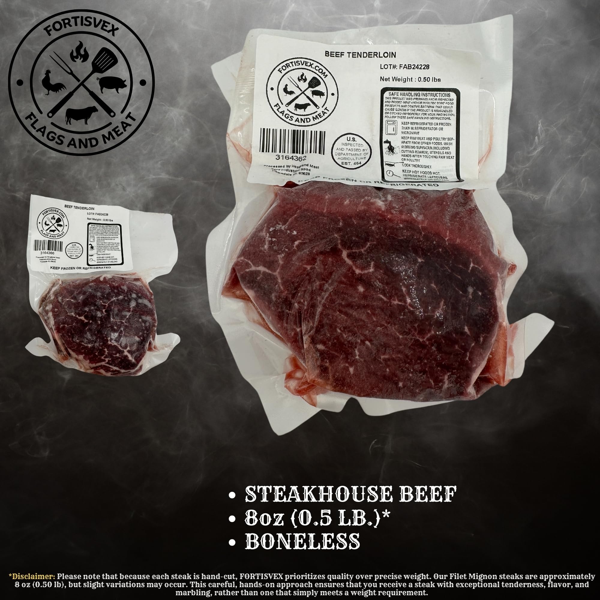 Premium Idaho Filet Mignon Tenderloin Steak - 8oz USDA Prime Beef (6-Pack, 3lbs) | Gourmet Steakhouse Quality for Grilling, Special Occasions & Fine Dining at Home