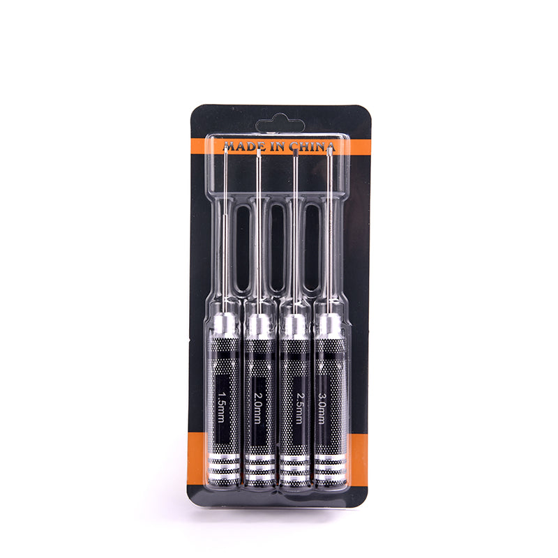 4Pcs Hex Screwdriver Set for 1/14 RC Cars - 1.5mm, 2.0mm, 2.5mm, 3.0mm Metal Tools Kit - Perfect for RC Vehicle Repair, DIY Hobby Models & Radio Controlled Car Maintenance